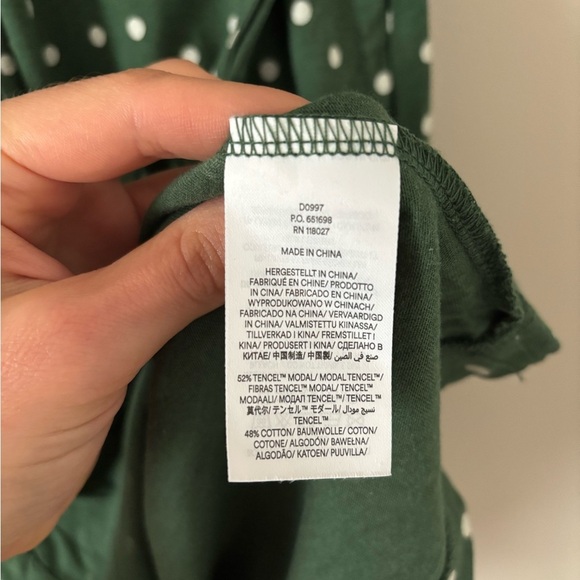 Boden Julia Short Sleeve Dark Green Polka Dot Dress - Picture 6 of 8